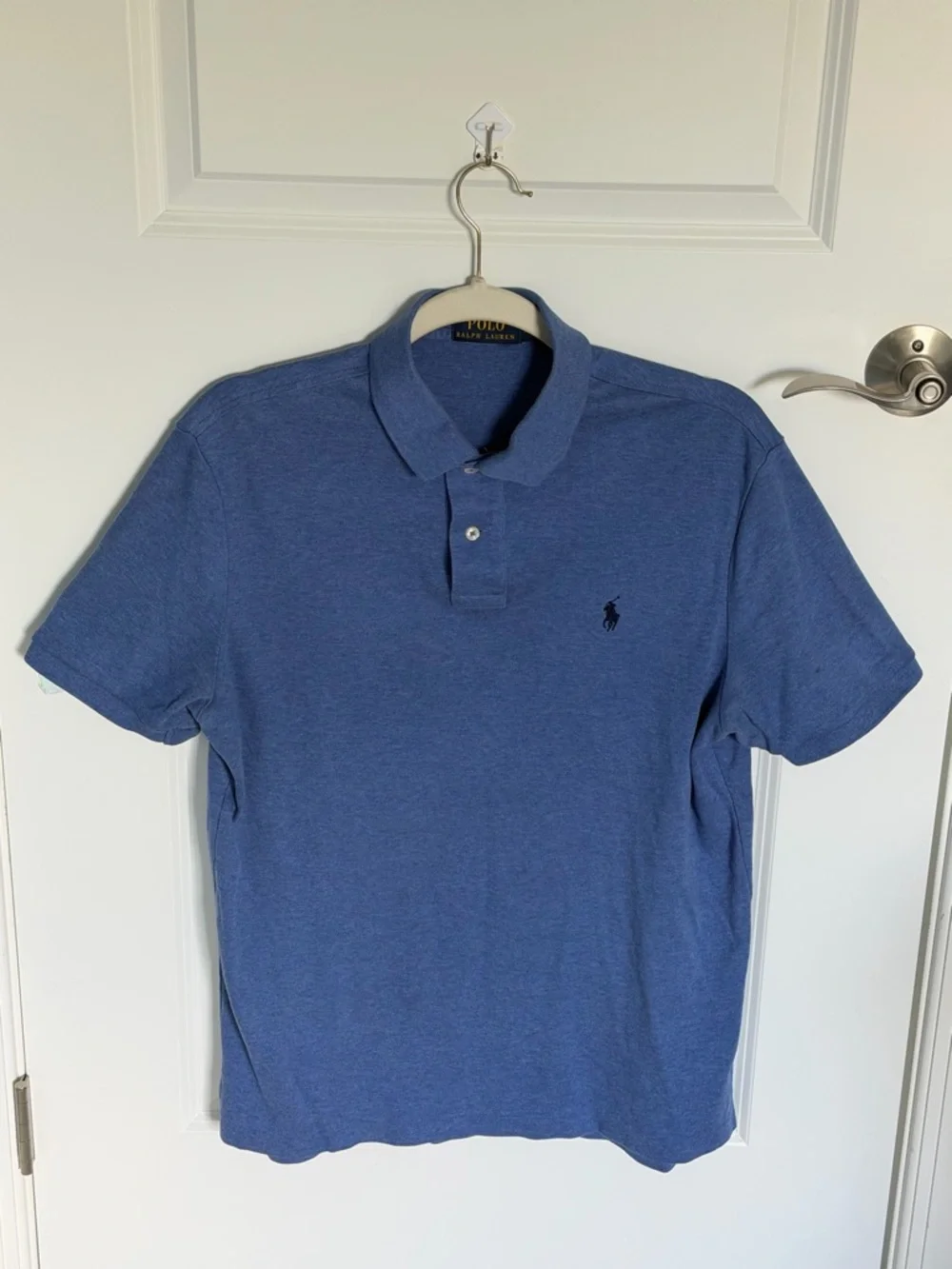 Polo by Ralph Lauren Men's Blue Custom Slim Fit Mesh Polo Medium 39812